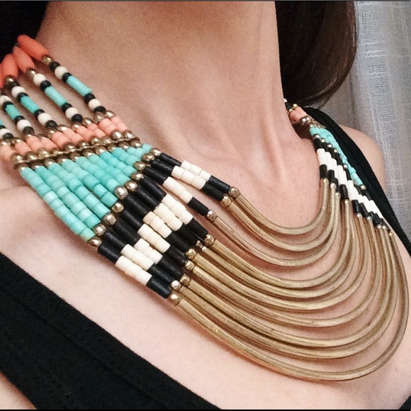Aldo Egyptian Beaded Collar Necklace - Picture 7 of 7
